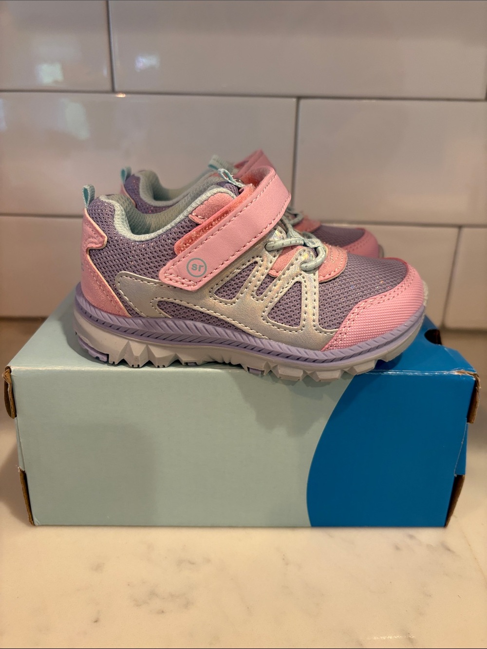Stride Rite Pink and Lavender Kids Sneakers - Picture 2 of 5